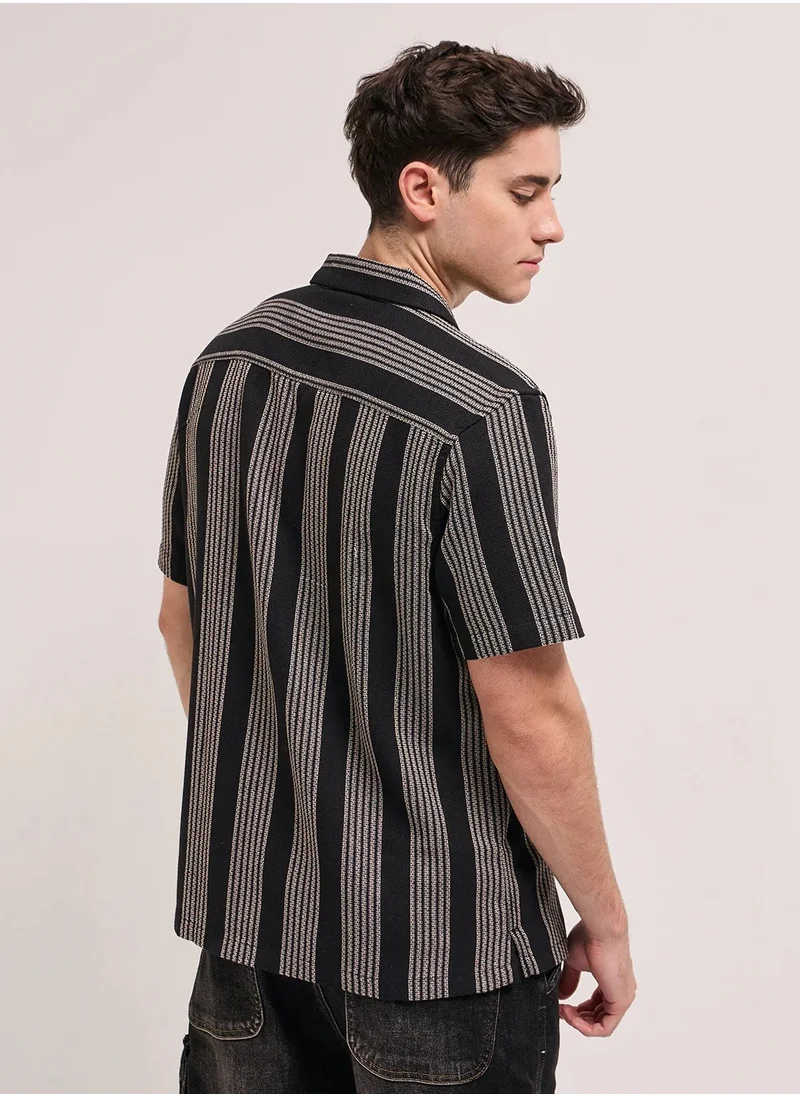 ذا بير هاوس Men's Cotton Shirt | Casual & Formal Short Sleeve Slim Fit | Classic Button-Down, Office & Everyday Wear, Comfortable & Breathable Fabric