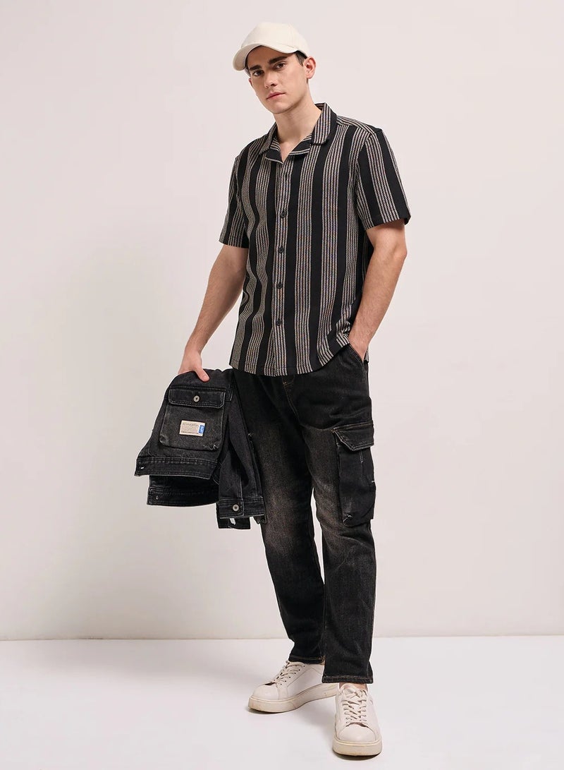 THE BEAR HOUSE Men's Cotton Shirt | Casual & Formal Short Sleeve Slim Fit | Classic Button-Down, Office & Everyday Wear, Comfortable & Breathable Fabric - Image 5