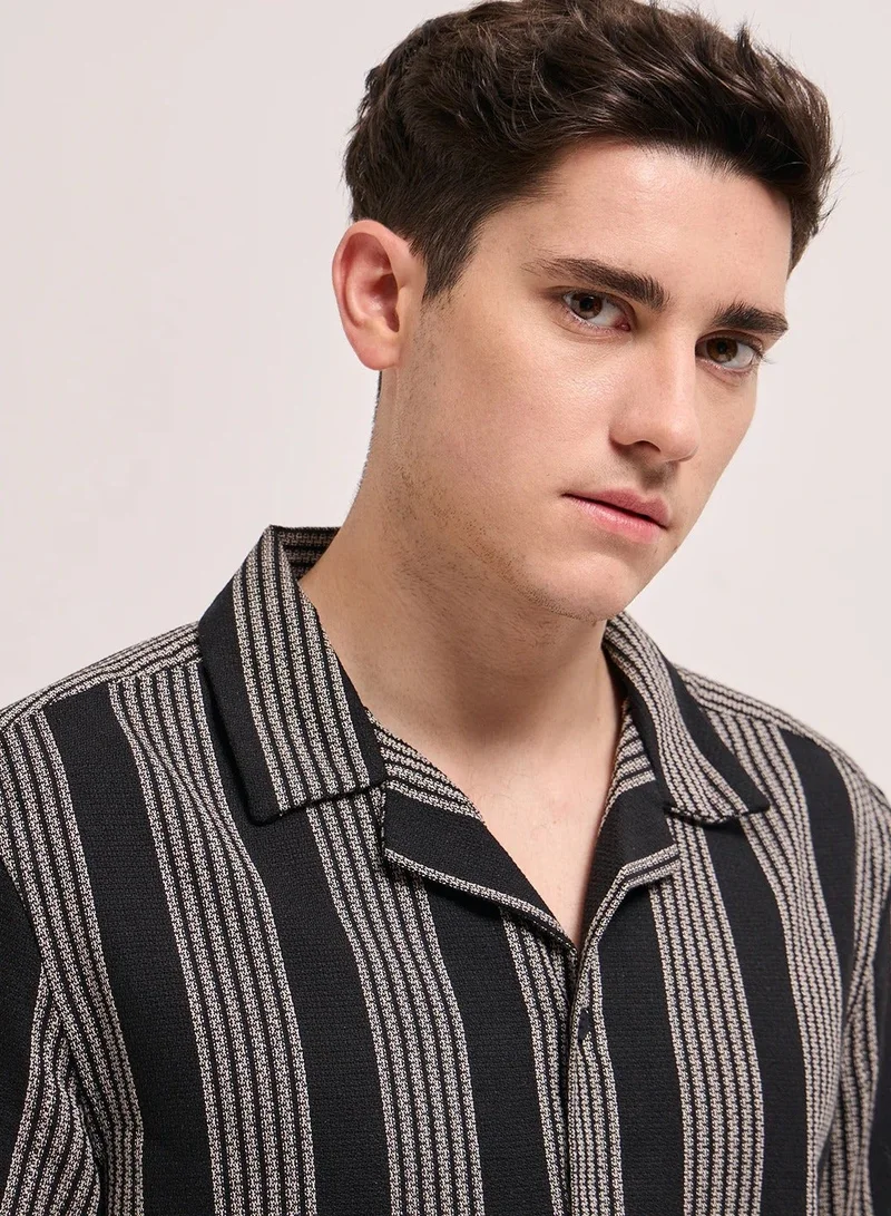 THE BEAR HOUSE  Men's Cotton Shirt | Casual & Formal Short Sleeve Slim Fit | Classic Button-Down, Office & Everyday Wear, Comfortable & Breathable Fabric for Men | Best Price UAE