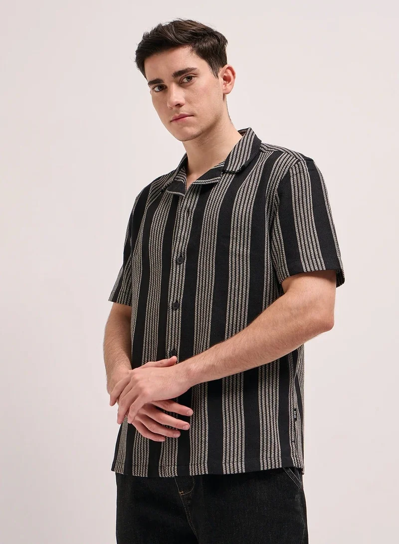 THE BEAR HOUSE  Men's Cotton Shirt | Casual & Formal Short Sleeve Slim Fit | Classic Button-Down, Office & Everyday Wear, Comfortable & Breathable Fabric for Men | Best Price UAE