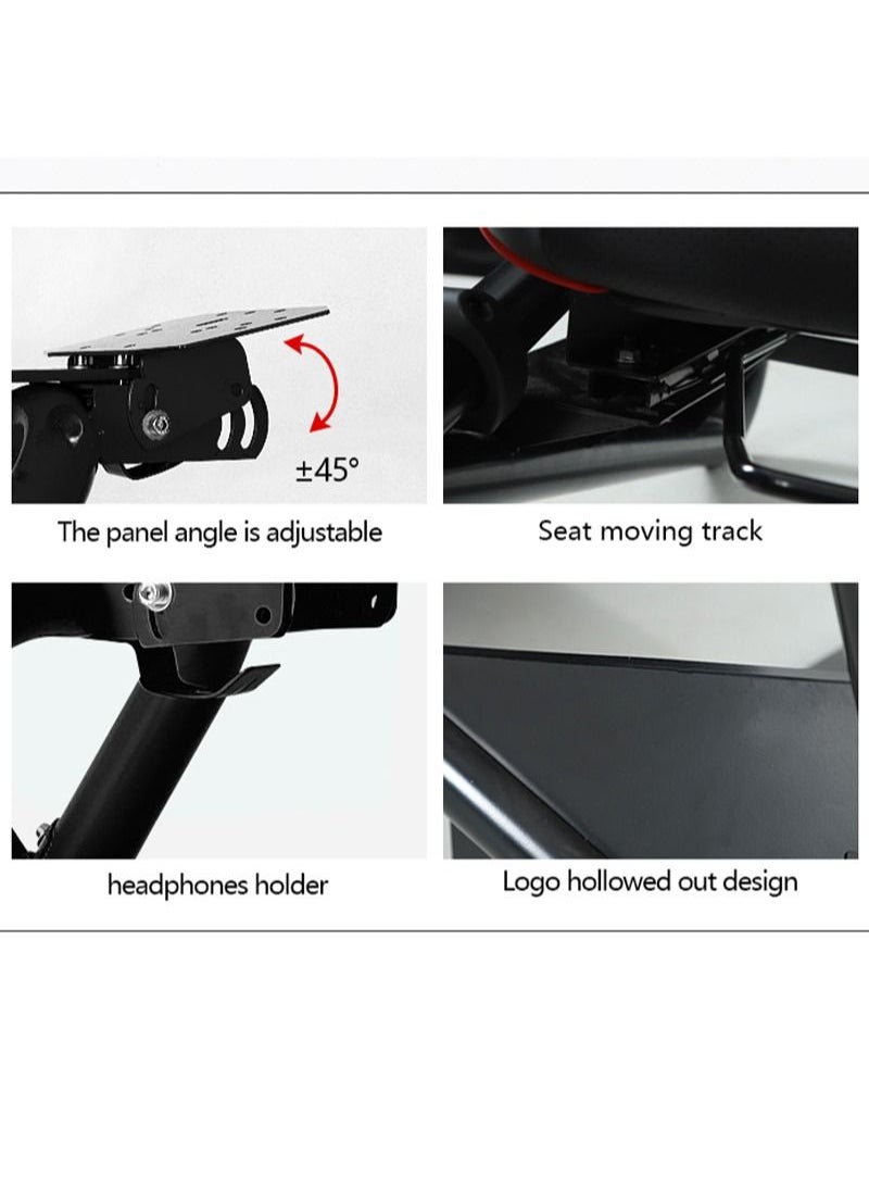 Glanfen - Adjustable Racing Wheel Stand with Monitor Stand and Gaming Seat for Logitech G27/G29/G920/G923 Thrustmaster and Fanatec - Image 1