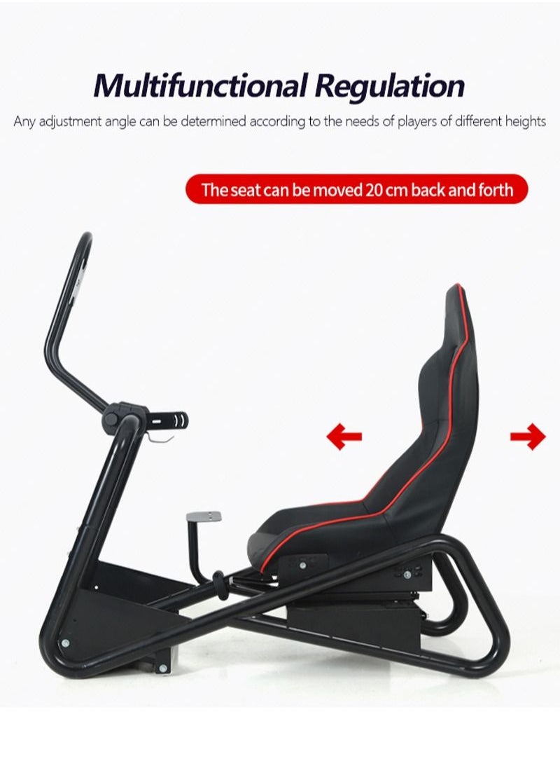 Glanfen - Adjustable Racing Wheel Stand with Monitor Stand and Gaming Seat for Logitech G27/G29/G920/G923 Thrustmaster and Fanatec - Image 1