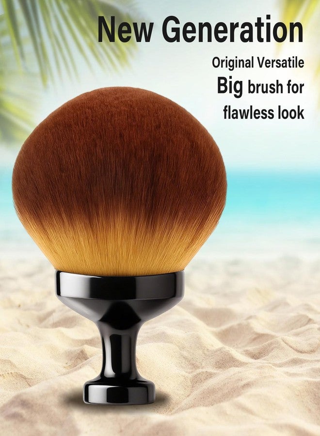 EOICCEOH Extra Large Body Makeup Brush For Self Tanner, Leg Makeup &Bronzer Blend,90 mm Wide-headed Kabuki Brush Provides More Even &Pretty Application, Sunscreen Face& Back Makeup Brush, Wet&Dry Use- Black - Image 2
