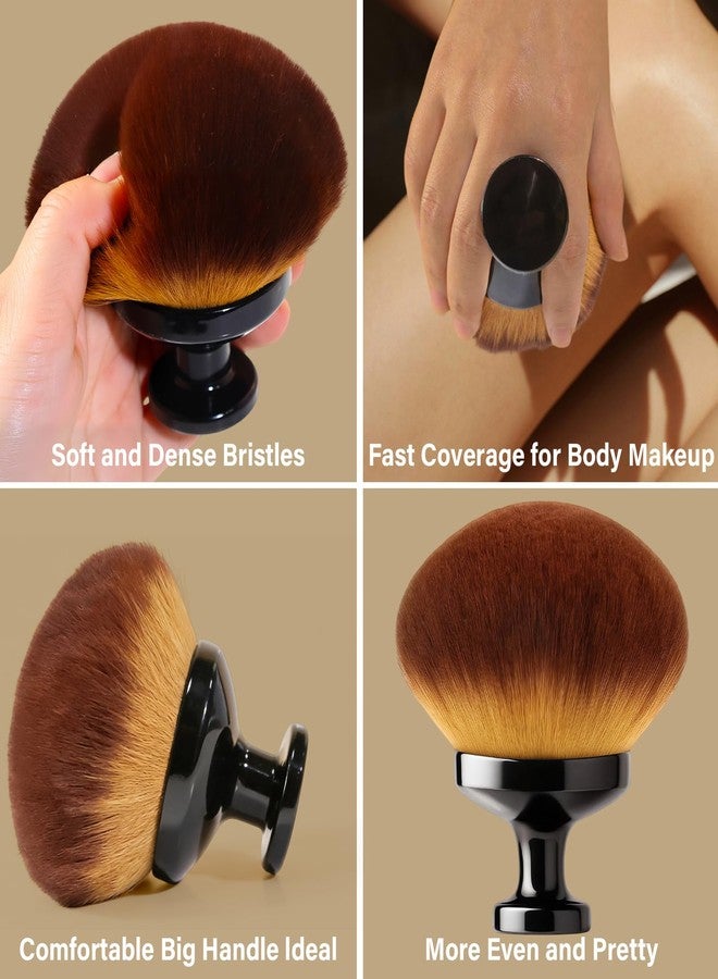 EOICCEOH Extra Large Body Makeup Brush For Self Tanner, Leg Makeup &Bronzer Blend,90 mm Wide-headed Kabuki Brush Provides More Even &Pretty Application, Sunscreen Face& Back Makeup Brush, Wet&Dry Use- Black - Image 5