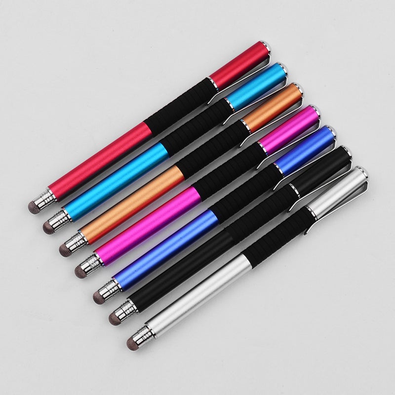 2-in-1 Precision Stylus Pen with Clip and Conductive Head and Disc Tip Universal Touchscreen Pen for All Capacitive Touchscreens Cell Phones Tablets Pack of 2pcs Silver&Silver - Image 5