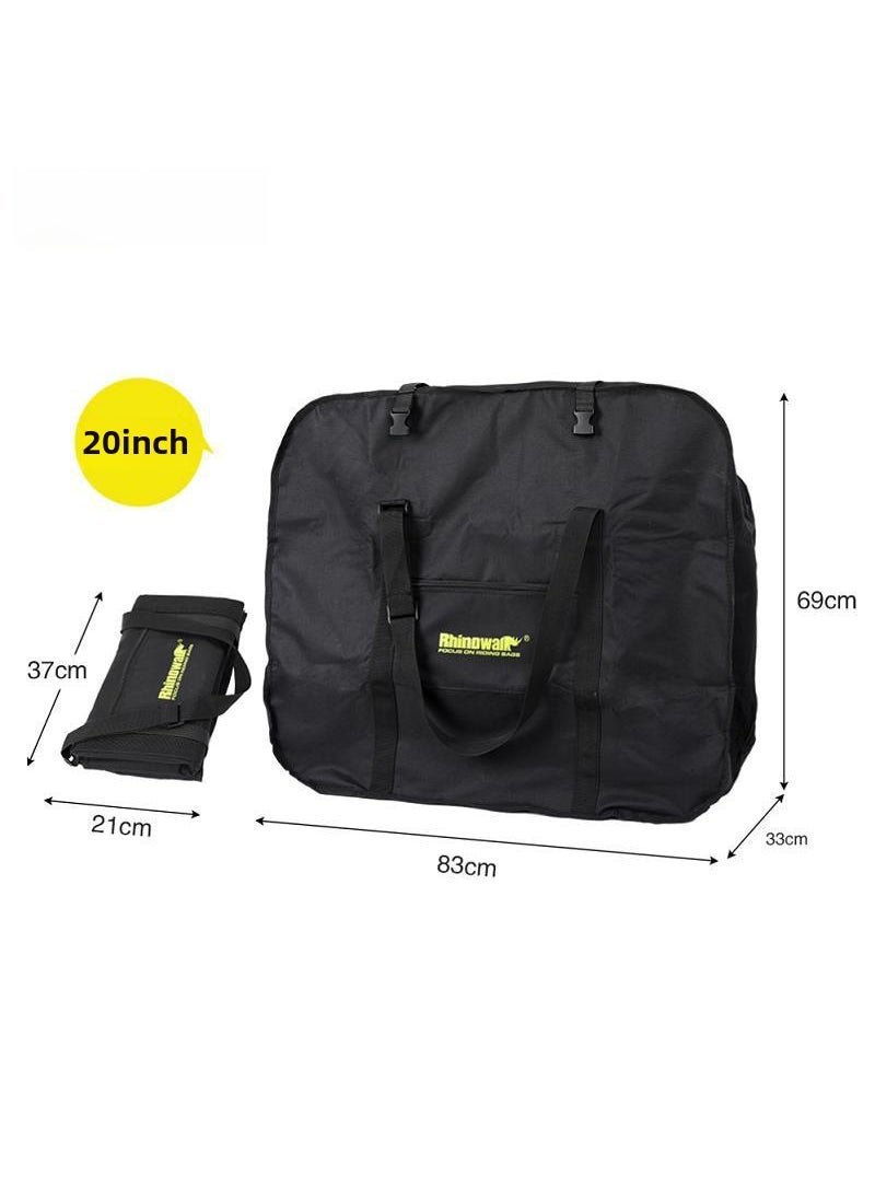 Generic 1 x 5 pcs 14-16 Inch Folding Bike Carrying Bag RF161 black and green 