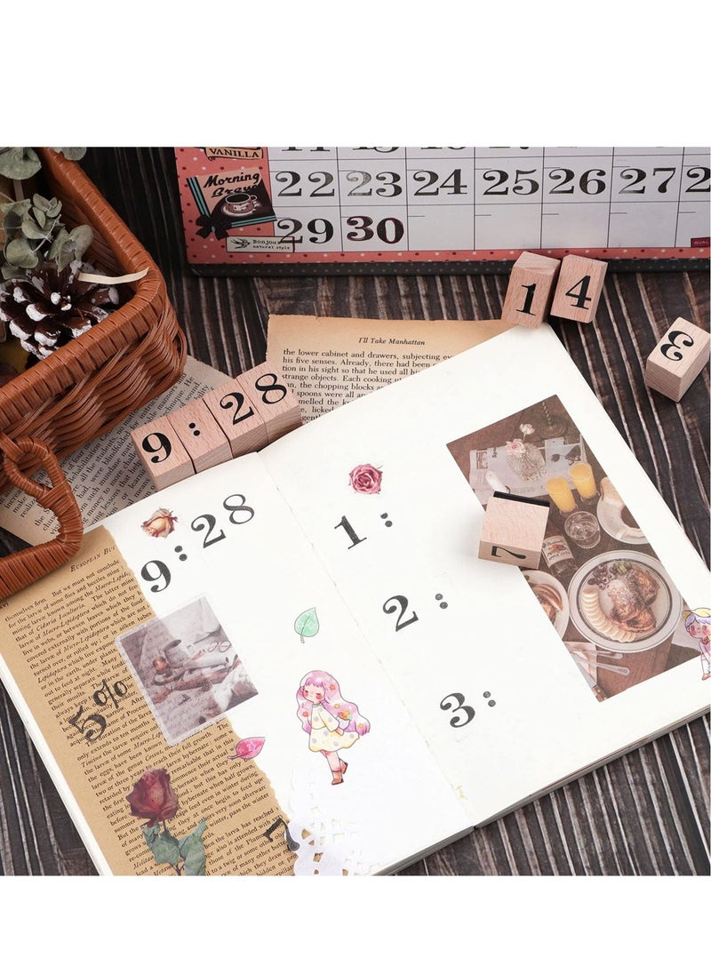 Excefore Wooden Rubber Stamps Kit, Number 0-9 Number Stamps Set, Kids Arts Crafts, Suitable  for Card Making  - Image 4