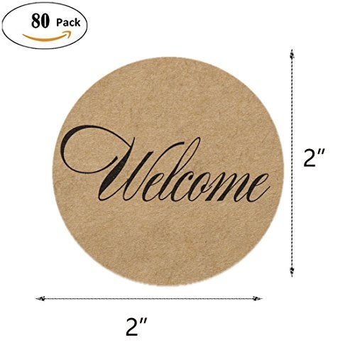 MAGJUCHE 80-2” Kraft Welcome Stickers, Wedding Welcome Stickers, Wedding Favor Bag Sticker Labels - Image 4