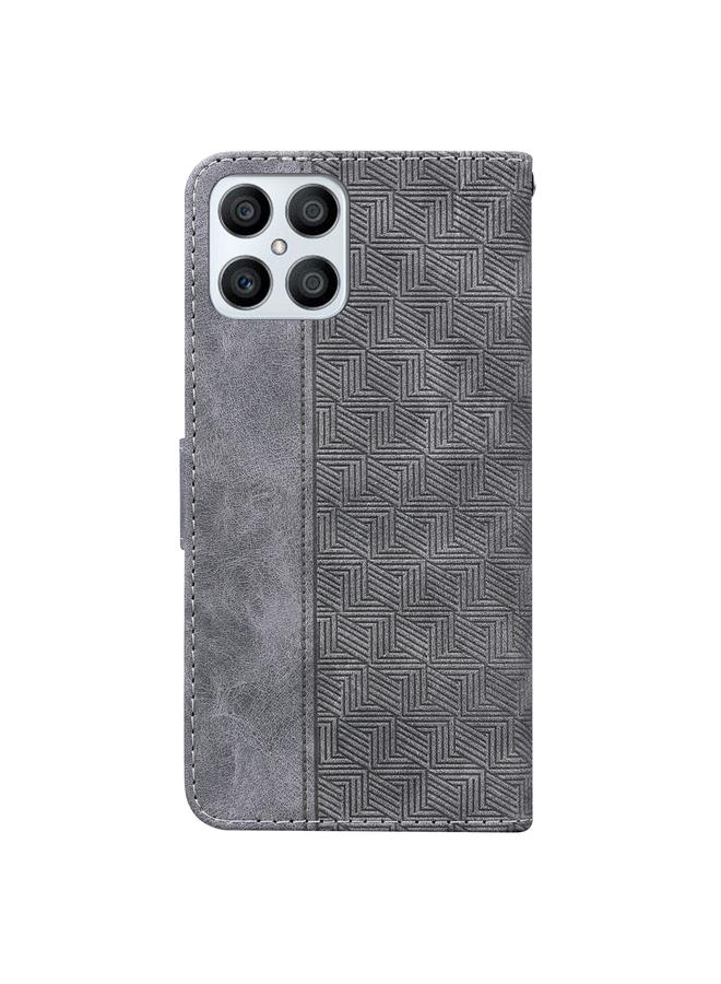 S-TOP Case For Honor X8 Geometric Embossed Leather Phone Case - Image 3