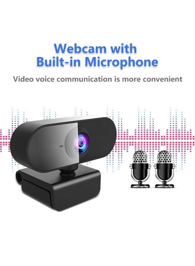 ZetRA 1080P Full HD Webcam for PC with Built-In Microphone, USB Plug and Play Computer Camera for Laptop and Desktop, Web Camera for Video Calls, Online Meetings and Streaming - Image 3