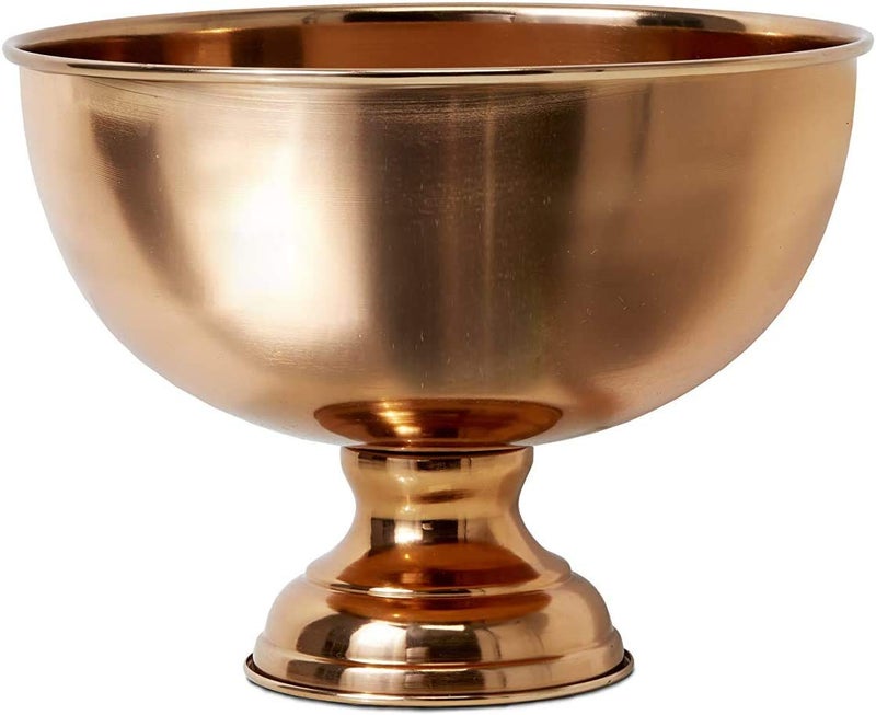 Serene Spaces Living Serene Spaces Living Copper Finish Pedestal Bowl Versatile Table Centerpiece for Fruit Treats or Flowers Ideal for Home Decor Wedding Party 5 Tall 7 Diameter Pack of 1 