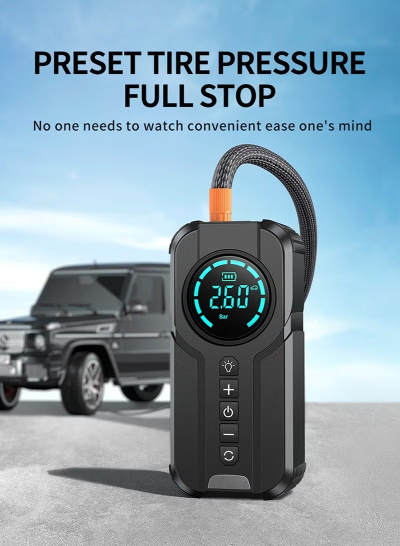 Vision Jump Starter with Air Compressor 12000MA 12V Car Battery Jump Starter 6.0L Gas and 3.0L Diesel Smart Jumper with Display and Emergency Light - Image 2