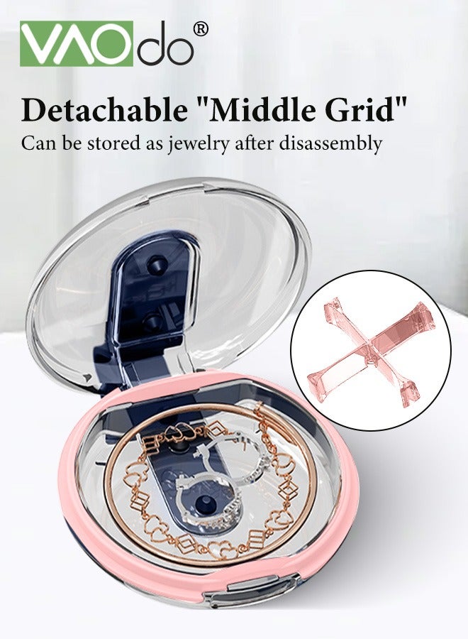 فاو دو صندوق منظم حبوب الدواء خالٍ من مادة BPA مع 4 حجرات كبيرة، علبة حبوب الدواء للتخييم محمولة ومقاومة للرطوبة لتخزين الفيتامينات والأدوية والمكملات الغذائية باللون الوردي - Image 5