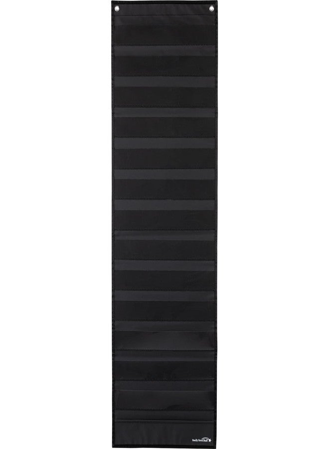 Really Good Stuff Long Rectangle Pocket Chart Black - 1 Pocket Chart - Image 1