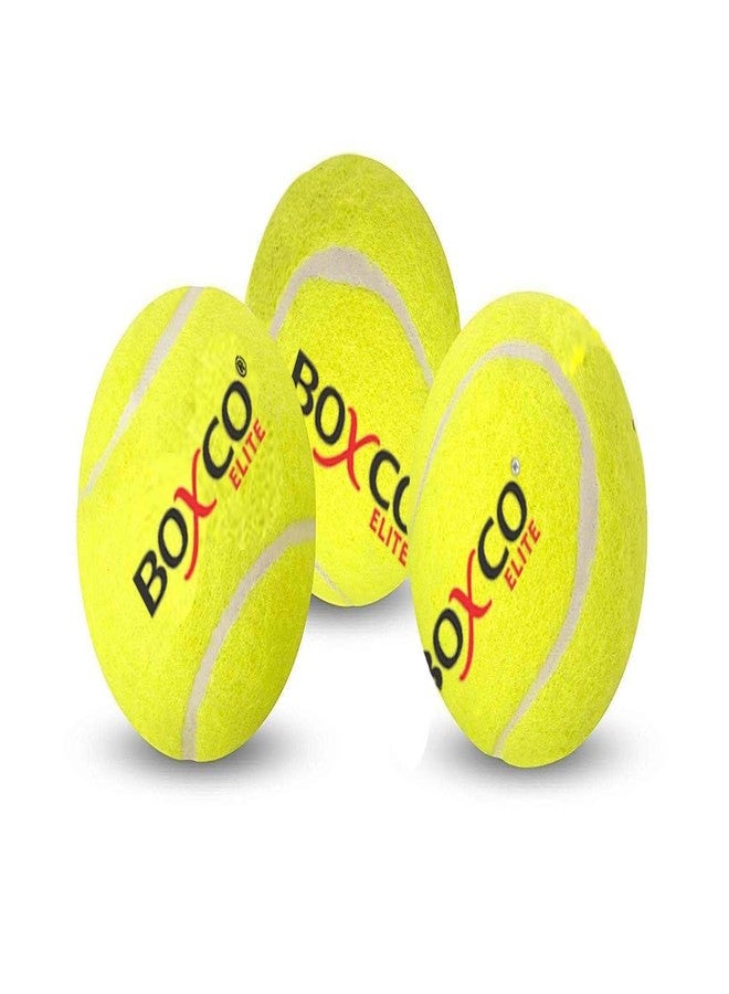 BOXCO Elite Medium Weight Tennis Cricket Ball,(Yellow)(Pack of 3) - Image 2