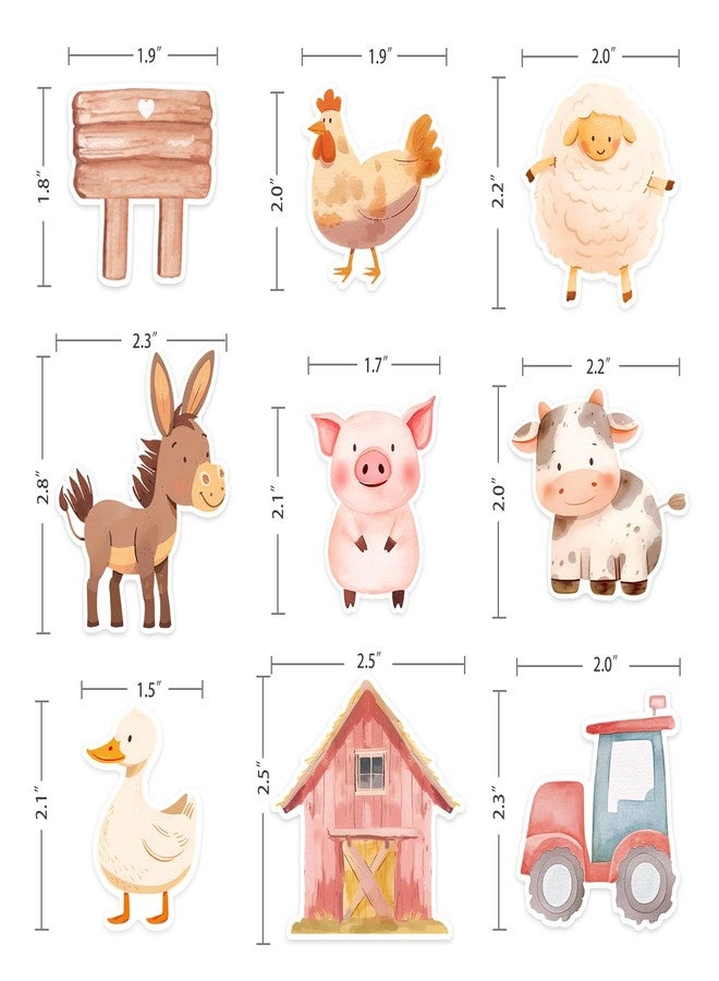 Aukolass 36 Pcs Farm Animals Cupcake Toppers, Barnyard Animals Cake Pick for Farm Theme Baby Shower and Birthday Party Supplies (Red) - Image 2