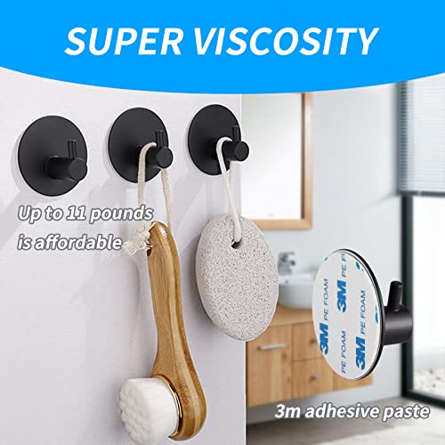 YAFIYGI 2Pack Suction Hooks for Shower Wall Black Suction Cup Set of 2 Bathroom Towel Hooks 304 Stainless Steel Removable Suction Towel Rack and Kitchen Organizer for Towel Hook, Bathrobe and Loofah - Image 2