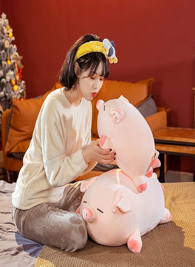 lannery Pig Stuffed Animal Hugging Pillow, Soft Fat Pig Plush Toy Gifts for Kids, Valentine, Christmas (Sleeping Eyes, 15.7") - Image 3