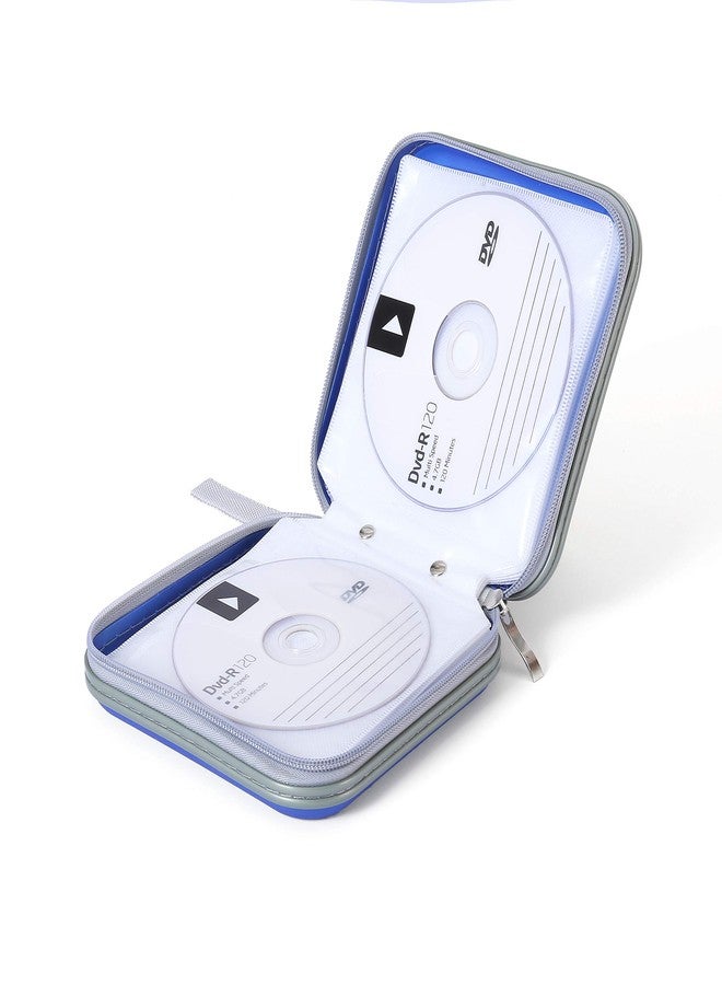 هوم وينج مجلد تخزين أقراص CD/DVD محمول من البلاستيك الصلب من هوم وينج، سعة 32 قرصًا، أزرق - Image 3