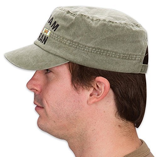 Eagle Crest U.S Military Vietnam Veteran HAT Embroidered Military Ball Cap Khaki Stonewashed - Image 2