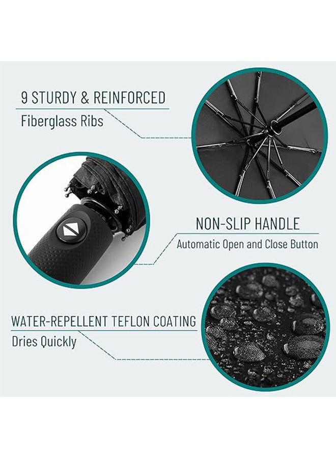 general Windproof Travel Umbrella, Automatic Umbrellas for Rain, Compact Umbrella, Travel Umbrella Compact, Windproof Umbrella - Image 3