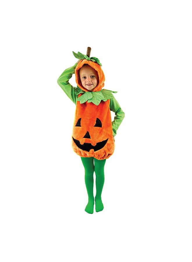 Spooktacular Creations Spooktacular Creations Halloween Kids Pumpkin Costume with Plush Green leaves for Toddler Deluxe Halloween Dress Up, Pumpkin Themed Party (Small (5-7 yrs))  - Image 3