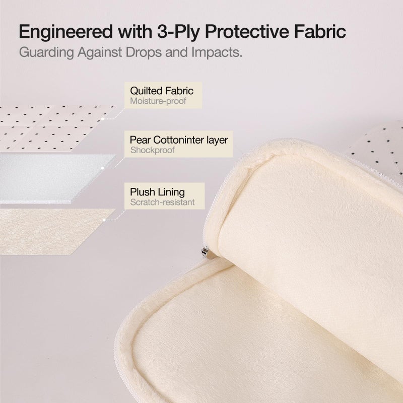 dadop Cute Bow Laptop Sleeve 14 Inch for 14" MacBook, Puffy Quilted Laptop Case Computer Cover for 14" MacBook, Hp, Dell, Lenovo, Acer, Chromebook - Image 2