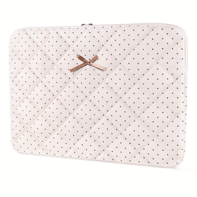 dadop Cute Bow Laptop Sleeve 14 Inch for 14" MacBook, Puffy Quilted Laptop Case Computer Cover for 14" MacBook, Hp, Dell, Lenovo, Acer, Chromebook - Image 1