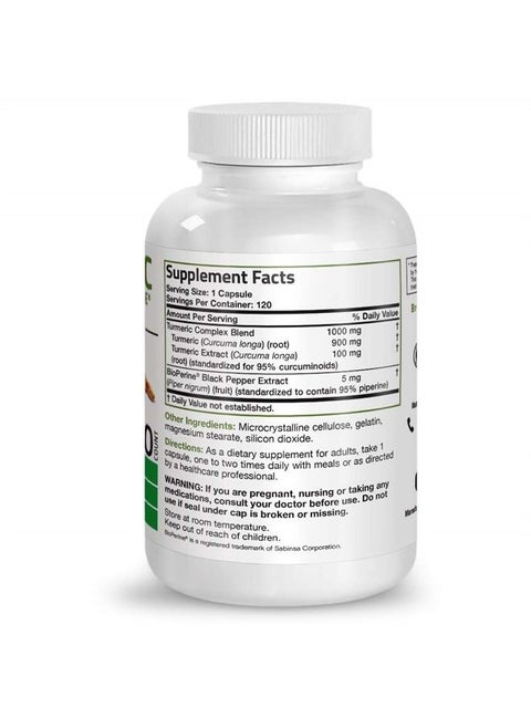 Turmeric Curcumin with BioPerine - High Potency Premium Joint Support with 95% Standardized Curcuminoids - Non-GMO Capsules with Black Pepper - 120 Count