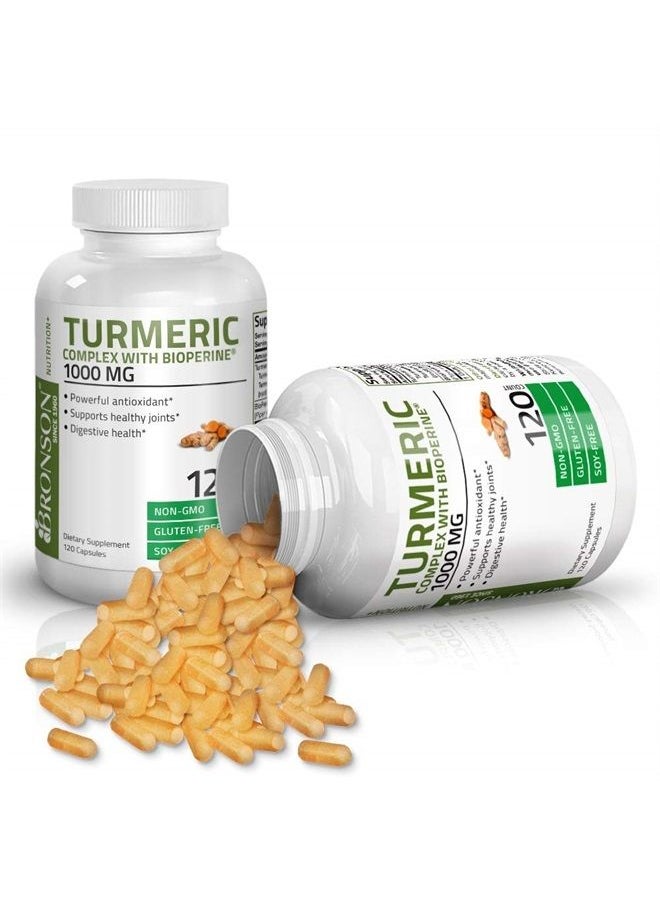 Bronson - Turmeric Curcumin with BioPerine - High Potency Premium Joint Support with 95% Standardized Curcuminoids - Non-GMO Capsules with Black Pepper - 120 Count - Image 1