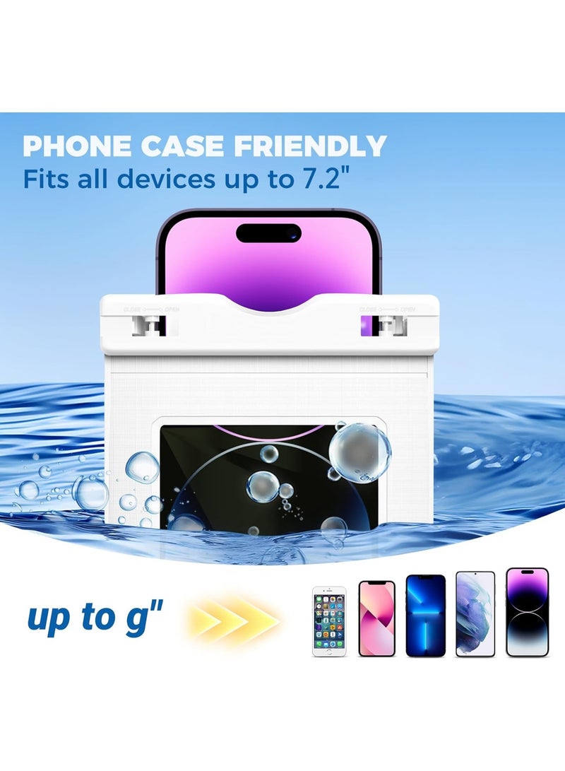 يلا جوي غطاء حقيبة مقاومة للماء بشاشة تعمل باللمس، حقيبة هاتف مقاومة للماء عالمية Ipx8 Ip15 حافظة هاتف مقاومة للماء مع حبل معلق حقيبة جافة، 22 سم × 11 سم، مناسبة للشاطئ والسباحة، (قطعتان باللون الأسود) - Image 5