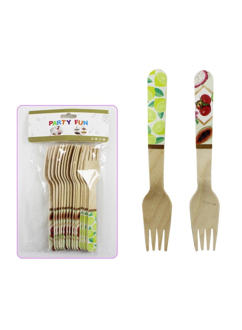 PARTY FUN Natural Bamboo Fork 16Cm 16Pcs/Pkt - Image 2