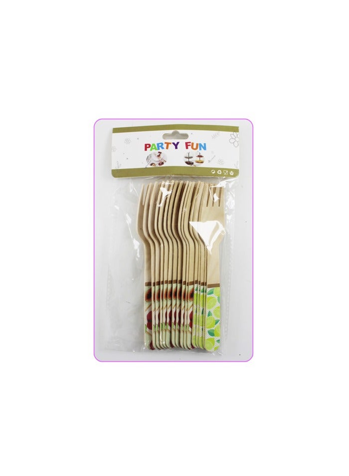 PARTY FUN Natural Bamboo Fork 16Cm 16Pcs/Pkt - Image 3