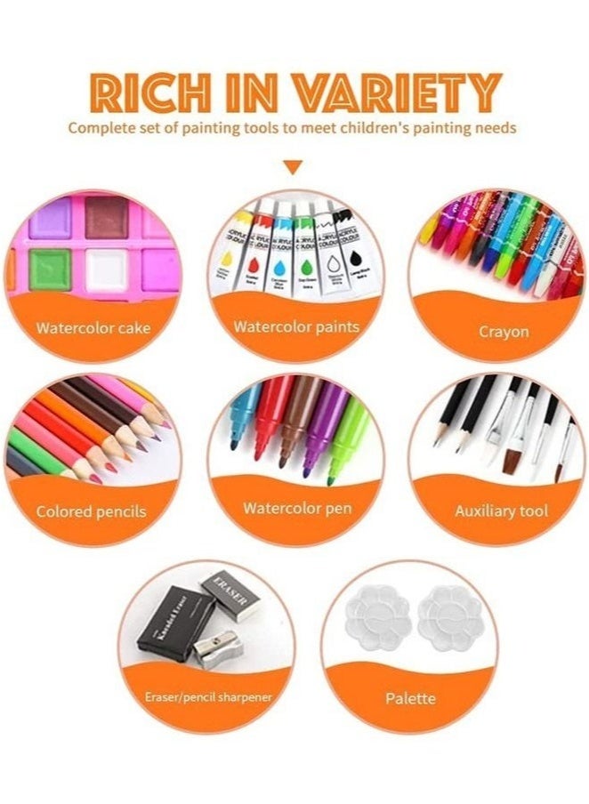 Bukela Art Set 145pcs Art Supplies Set Drawing Supplies With Portable Aluminum Case Art Kit Great Gift Artists Drawing Set for Kids Teens Boys Girls Beginner And Artists (Unicorn-Pink) - Image 5