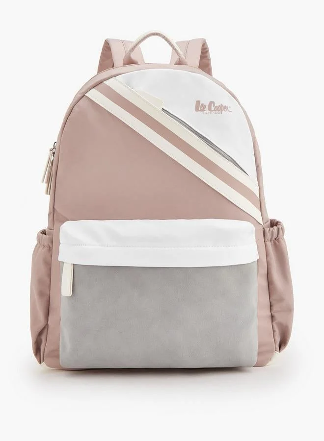 لي كوبر Logo Print School Backpack With Adjustable Shoulder Straps