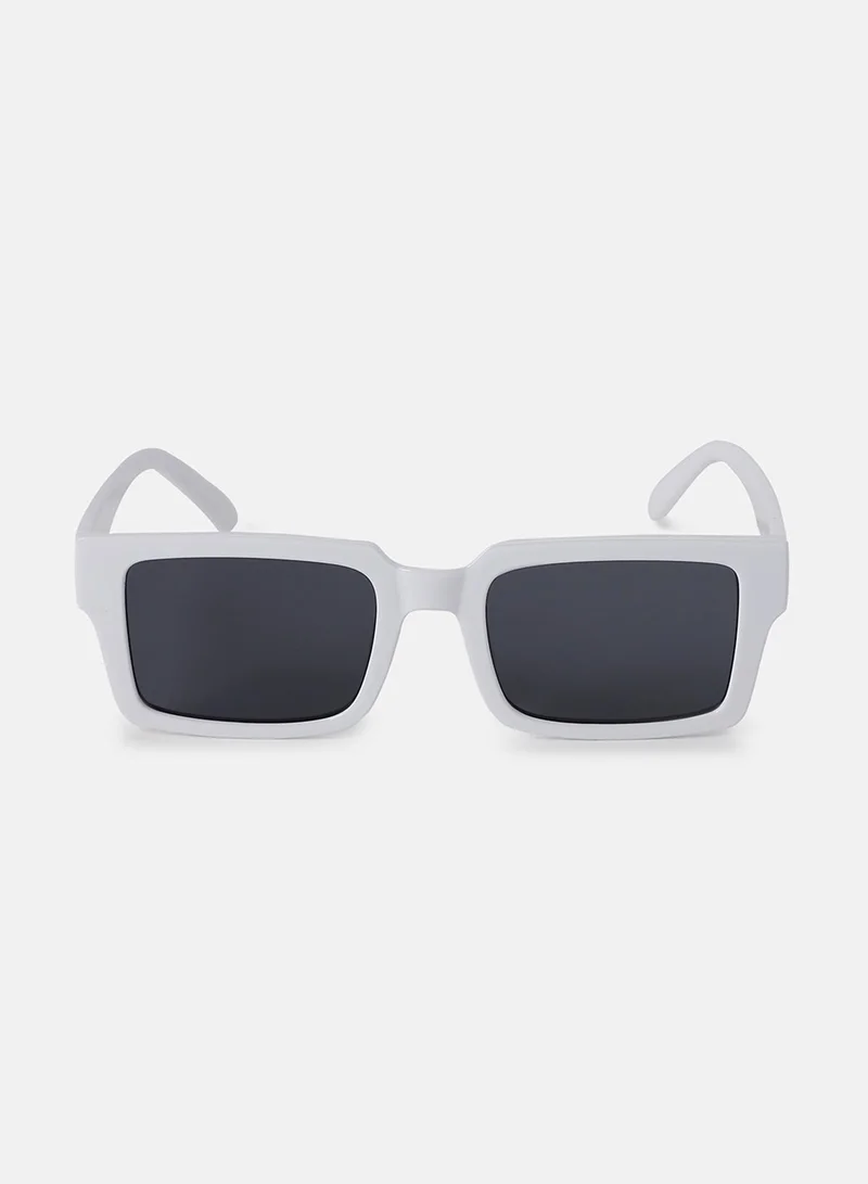Haute Sauce  Full Rim Rectangular Sunglasses - White  | Best Price UAE
