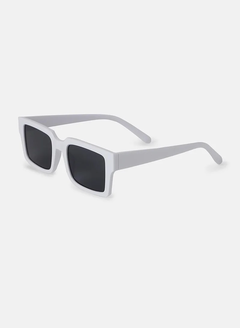 Haute Sauce  Full Rim Rectangular Sunglasses - White  | Best Price UAE