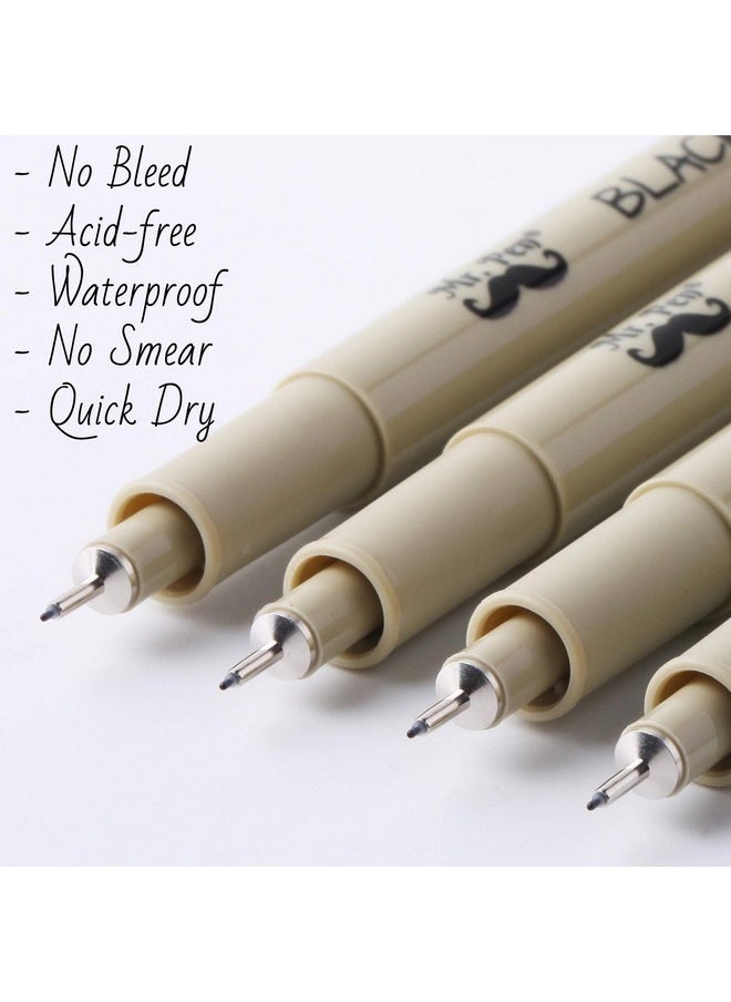 Mr. Pen - Black Fineliners, 0.25Mm, 4 Pack, Bible Pens No Bleed, Fine Tip, Ultra Fine, Black Art Pens - Image 1