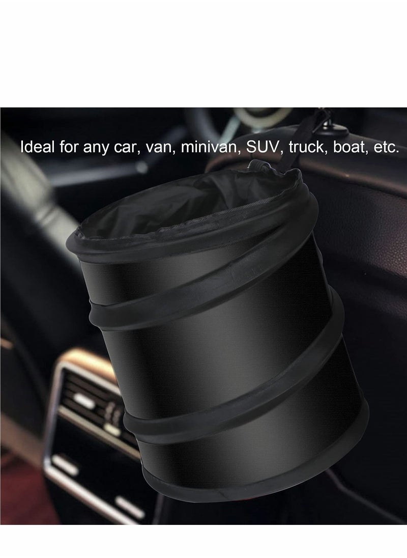 Y&D 2PCS Collapsible Pop Up Car Trash Can, Camping Universal Traveling Portable Garbage Bin Waste Basket  with 2 Seat Hook for to Organize Black  - Image 4