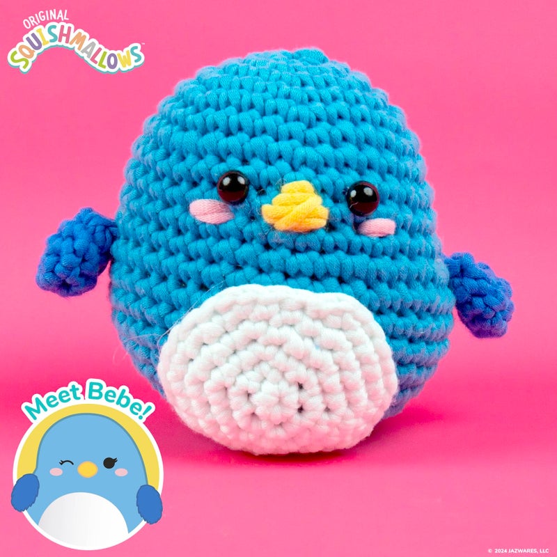 Squishmallows Original Squishmallows Bebe the Bluebird Crochet Kit, Includes Yarn, Crochet Hook, Starter Hooks, Step-By-Step Tutorials, Exclusive Crochet Kit For Beginners, DIY Craft, Crochet Kits, Great Teen Gifts - Image 2