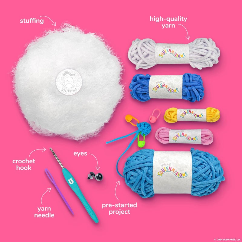 Squishmallows Original Squishmallows Bebe the Bluebird Crochet Kit, Includes Yarn, Crochet Hook, Starter Hooks, Step-By-Step Tutorials, Exclusive Crochet Kit For Beginners, DIY Craft, Crochet Kits, Great Teen Gifts - Image 4