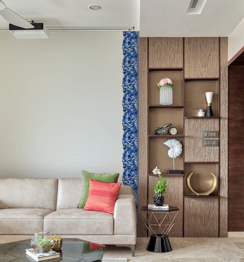 WallDesign White Blue Bouquet Flowers Painted Adhesive Print Cut Border Sticker for Wall Edge, Ceiling, Tile, Backsplash, Skirting Decoration - 5.25 Inch Width x 5 Feet Length - Image 3