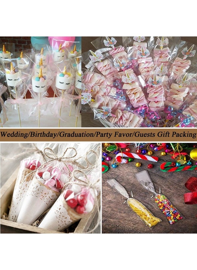 Tecbeauty 600Pcs Cellophane Bags Set-300Pcs 3X11 Cellophane Bags Long Clear Treat Bags Cello Cookie Bags, 300Pcs Colors Twist Ties For Gifts Party Favors  - Image 5