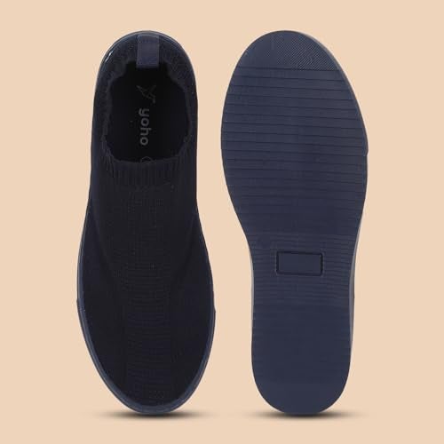 YOHO FreeStep spacious and casual slip on shoes | Comfortable for long hours of walking | Outperforms memory foam | Arch support Insole | Mystery Blue - UK 10 - Image 4