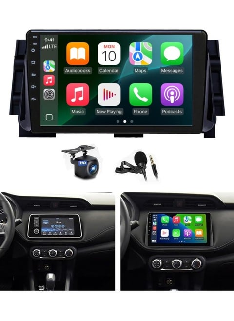Android Car Stereo Screen For Nissan Kicks 2017-2020 With Apple Carplay Android Auto Wireless 4GB RAM 32GB ROM WiFi DSP Radio Bluetooth HD Camera Included Fast Interface Octa-Core Processor