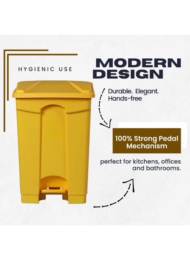 SNH Dustbin | Waste Bin | Trash Bin with Foot Pedal | Garbage Can with Push Lid | Step On Waste Disposal Bin for Kitchen, Bathroom, Office & Outdoor Use | Weather Proof Waste Bin with Secure Lid | Durable Plastic Trash Container | Comes with Extra Hinge Pins - Image 3