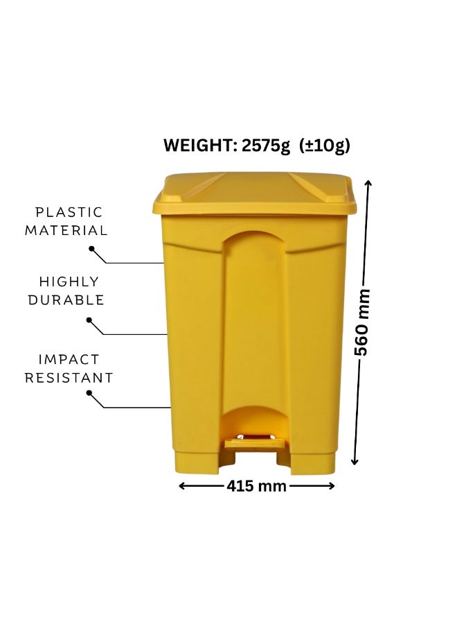 SNH Dustbin | Waste Bin | Trash Bin with Foot Pedal | Garbage Can with Push Lid | Step On Waste Disposal Bin for Kitchen, Bathroom, Office & Outdoor Use | Weather Proof Waste Bin with Secure Lid | Durable Plastic Trash Container | Comes with Extra Hinge Pins - Image 1