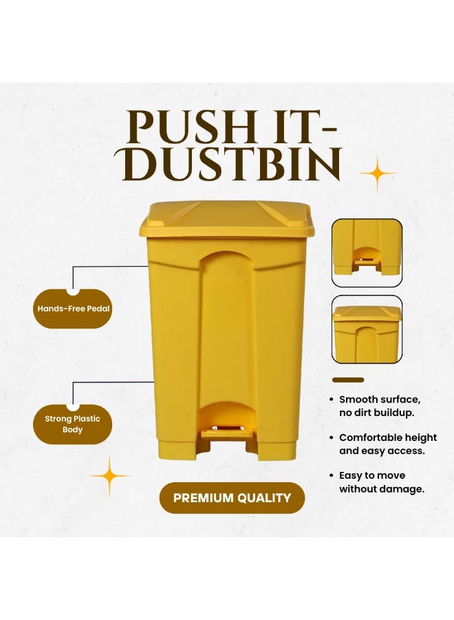SNH Dustbin | Waste Bin | Trash Bin with Foot Pedal | Garbage Can with Push Lid | Step On Waste Disposal Bin for Kitchen, Bathroom, Office & Outdoor Use | Weather Proof Waste Bin with Secure Lid | Durable Plastic Trash Container | Comes with Extra Hinge Pins - Image 2
