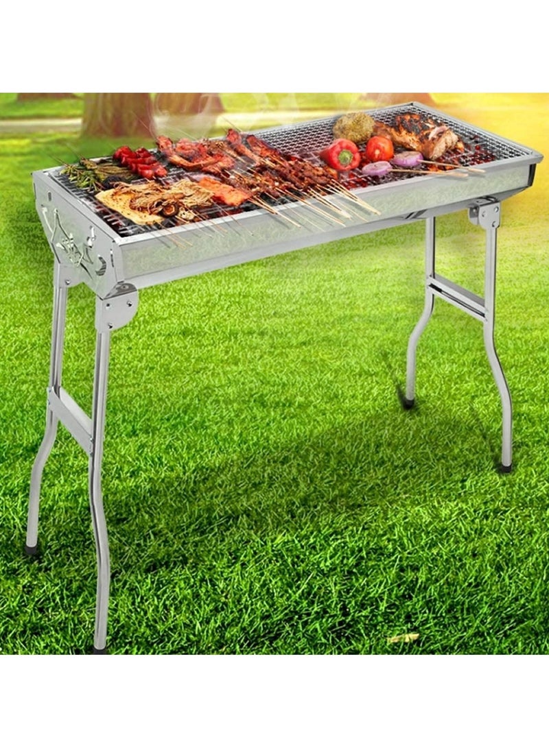 شبكات شواء محمولة من الفولاذ المقاوم للصدأ بمقبض قابل للطي للطهي 60 × 25 × 25 سم - Image 2