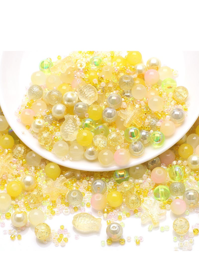 MissTiara 5 Pack 8MM DIY Glass Beads with millet beads and 14MM Starfish Shaped Beads Kit Mixed Colors For Jewelry Bracelet Necklace And Art Craft  - Image 2